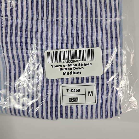 Andree by Unit Women's Yours or Mine Striped Button Down Shirt Sz M Blue White - Picture 9 of 9